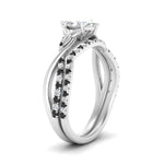 Load image into Gallery viewer, twisted-daisy-marquise-black-diamond-bridal-ring-set-in-white-gold-FD9986B2MQGBLACK-NL-WG
