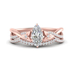 Load image into Gallery viewer, twisted-daisy-marquise-diamond-bridal-ring-set-in-rose-gold-FD9986B2MQ-NL-RG
