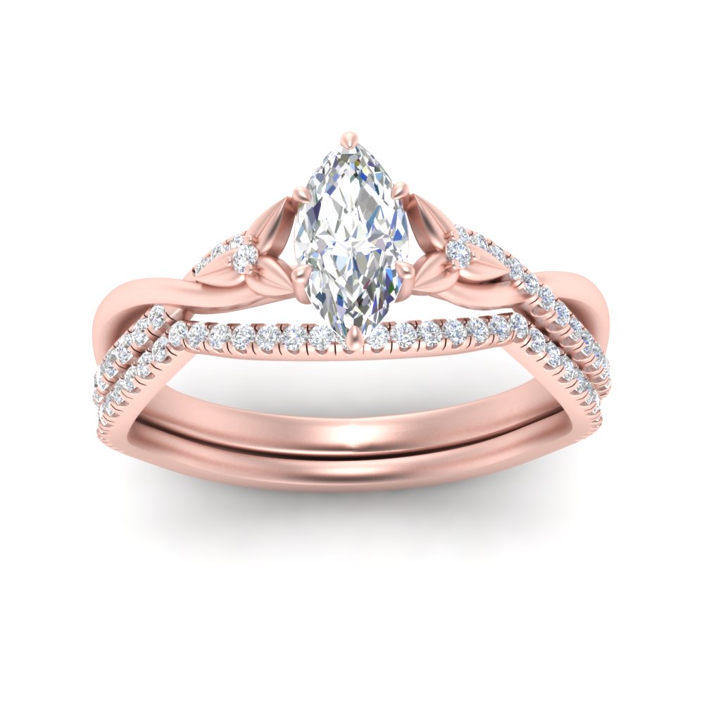 twisted-daisy-marquise-diamond-bridal-ring-set-in-rose-gold-FD9986B2MQ-NL-RG