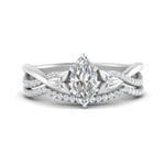 Load image into Gallery viewer, twisted-daisy-marquise-diamond-bridal-ring-set-in-white-gold-FD9986B2MQ-NL-WG
