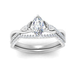 Load image into Gallery viewer, twisted-daisy-marquise-diamond-bridal-ring-set-in-white-gold-FD9986B2MQ-NL-WG
