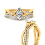 Load image into Gallery viewer, twisted-daisy-marquise-diamond-bridal-ring-set-in-yellow-gold-FD9986B2MQ-NL-YG

