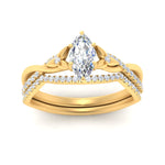 Load image into Gallery viewer, twisted-daisy-marquise-diamond-bridal-ring-set-in-yellow-gold-FD9986B2MQ-NL-YG
