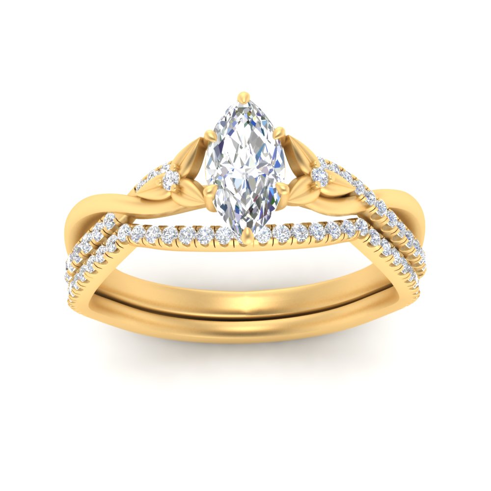 twisted-daisy-marquise-diamond-bridal-ring-set-in-yellow-gold-FD9986B2MQ-NL-YG