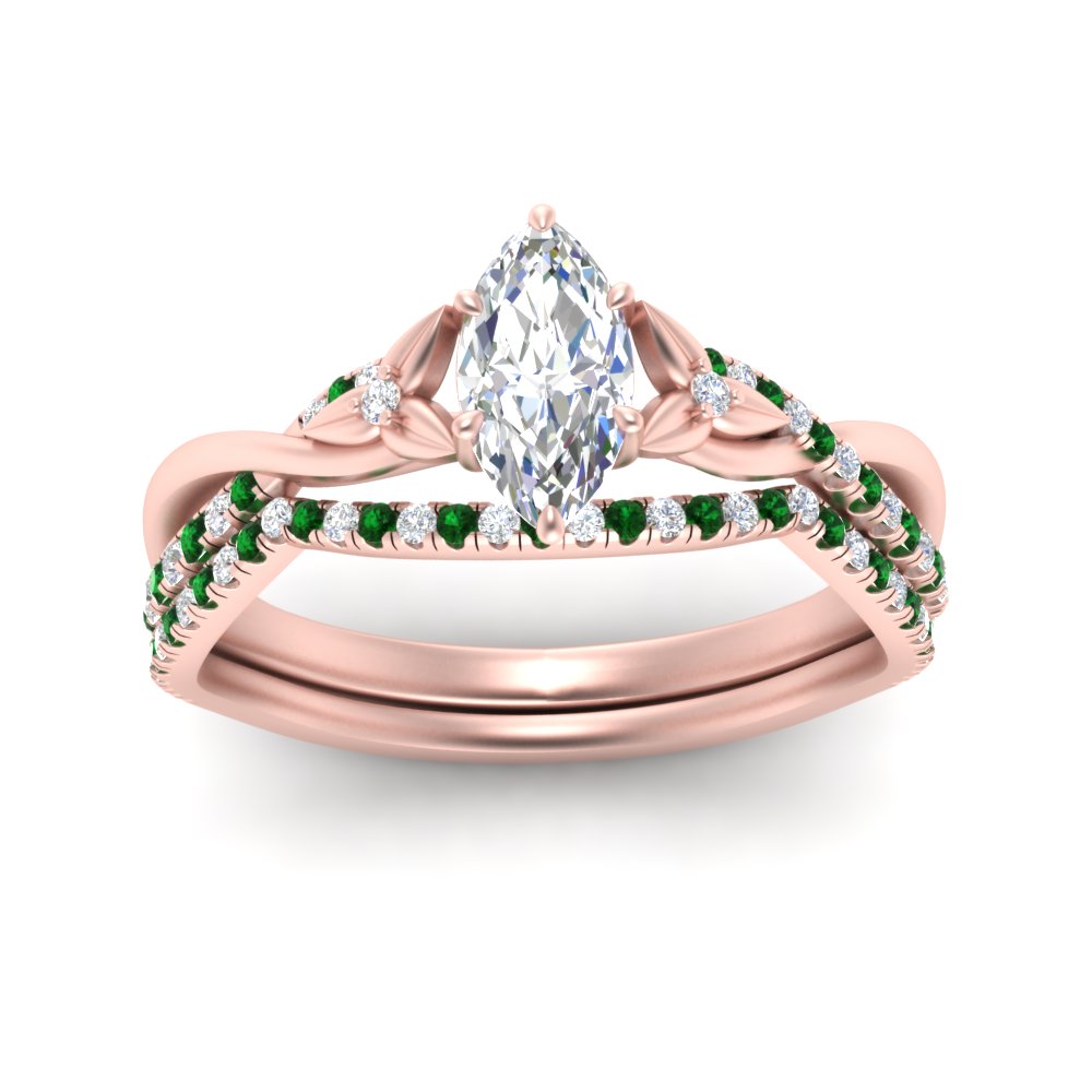 twisted-daisy-marquise-emerald-bridal-ring-set-in-rose-gold-FD9986B2MQGEMGR-NL-RG