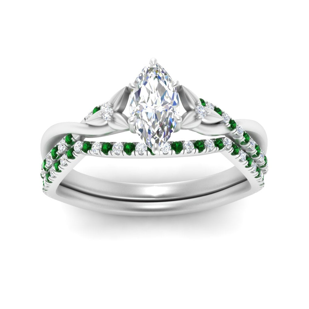 twisted-daisy-marquise-emerald-bridal-ring-set-in-white-gold-FD9986B2MQGEMGR-NL-WG