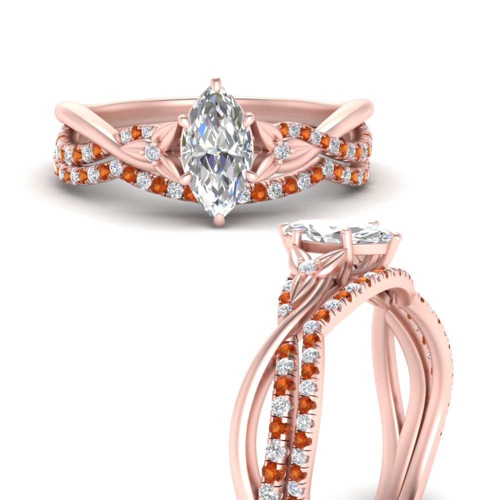 twisted-daisy-marquise-orange-sapphire-bridal-ring-set-in-rose-gold-FD9986B2MQGSAOR-NL-RG