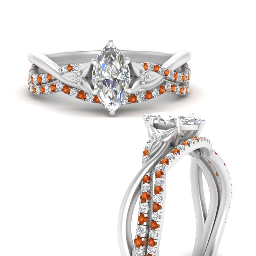 twisted-daisy-marquise-orange-sapphire-bridal-ring-set-in-white-gold-FD9986B2MQGSAOR-NL-WG