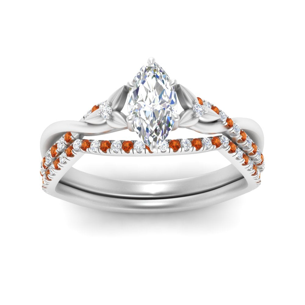 twisted-daisy-marquise-orange-sapphire-bridal-ring-set-in-white-gold-FD9986B2MQGSAOR-NL-WG
