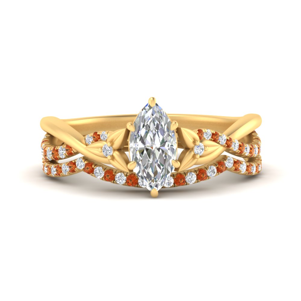 twisted-daisy-marquise-orange-sapphire-bridal-ring-set-in-yellow-gold-FD9986B2MQGSAOR-NL-YG