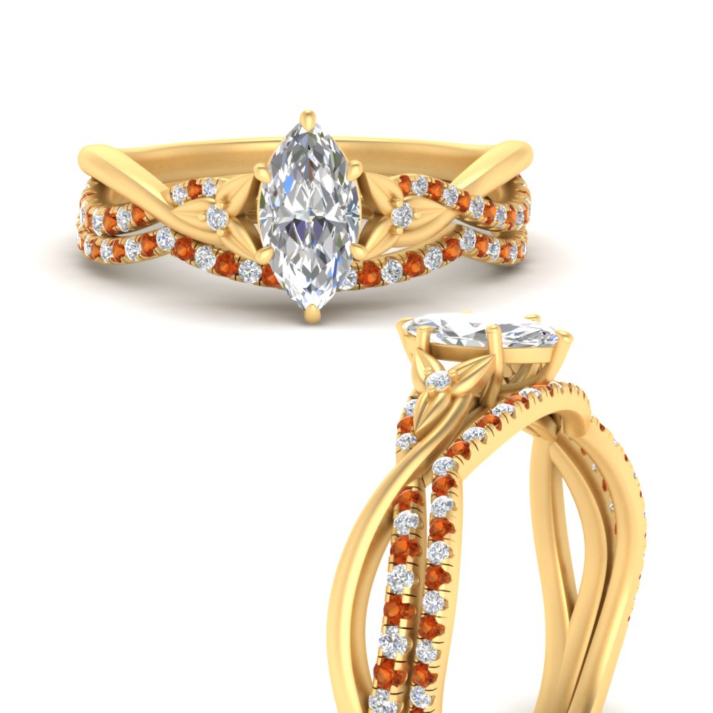 twisted-daisy-marquise-orange-sapphire-bridal-ring-set-in-yellow-gold-FD9986B2MQGSAOR-NL-YG