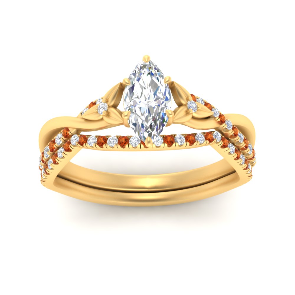 twisted-daisy-marquise-orange-sapphire-bridal-ring-set-in-yellow-gold-FD9986B2MQGSAOR-NL-YG
