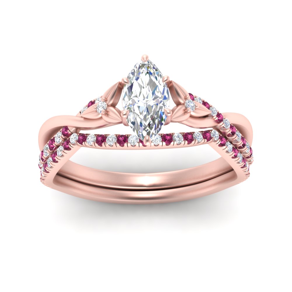 twisted-daisy-marquise-pink-sapphire-bridal-ring-set-in-rose-gold-FD9986B2MQGSADRPI-NL-RG