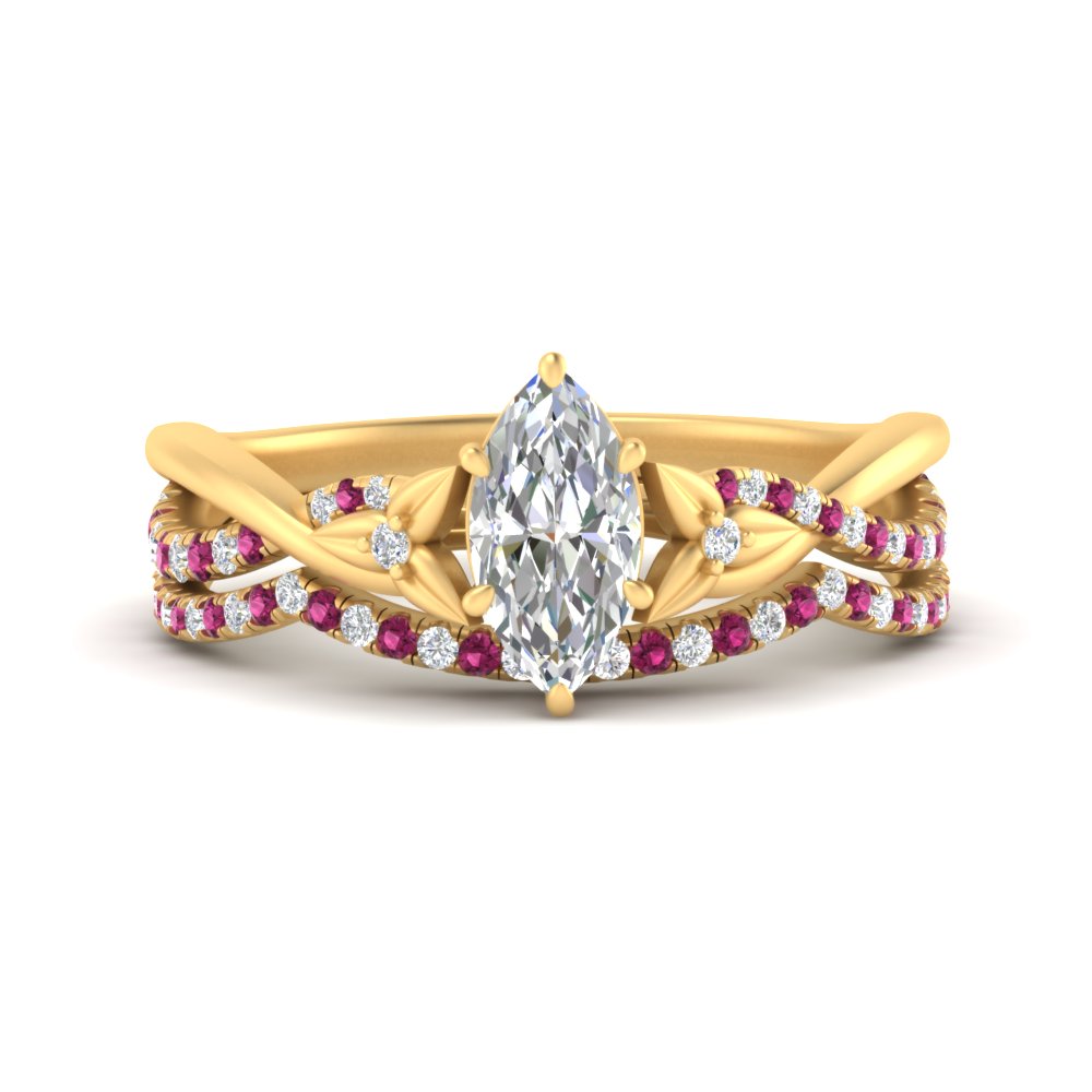 twisted-daisy-marquise-pink-sapphire-bridal-ring-set-in-yellow-gold-FD9986B2MQGSADRPI-NL-YG