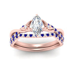 Load image into Gallery viewer, twisted-daisy-marquise-sapphire-bridal-ring-set-in-rose-gold-FD9986B2MQGSABL-NL-RG
