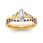 Load image into Gallery viewer, twisted-daisy-marquise-sapphire-bridal-ring-set-in-yellow-gold-FD9986B2MQGSABL-NL-YG
