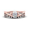 Load image into Gallery viewer, twisted-daisy-oval-black-diamond-bridal-ring-set-in-rose-gold-FD9986B2OVGBLACK-NL-RG