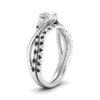 Load image into Gallery viewer, twisted-daisy-oval-black-diamond-bridal-ring-set-in-white-gold-FD9986B2OVGBLACK-NL-WG