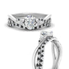Load image into Gallery viewer, twisted-daisy-oval-black-diamond-bridal-ring-set-in-white-gold-FD9986B2OVGBLACK-NL-WG