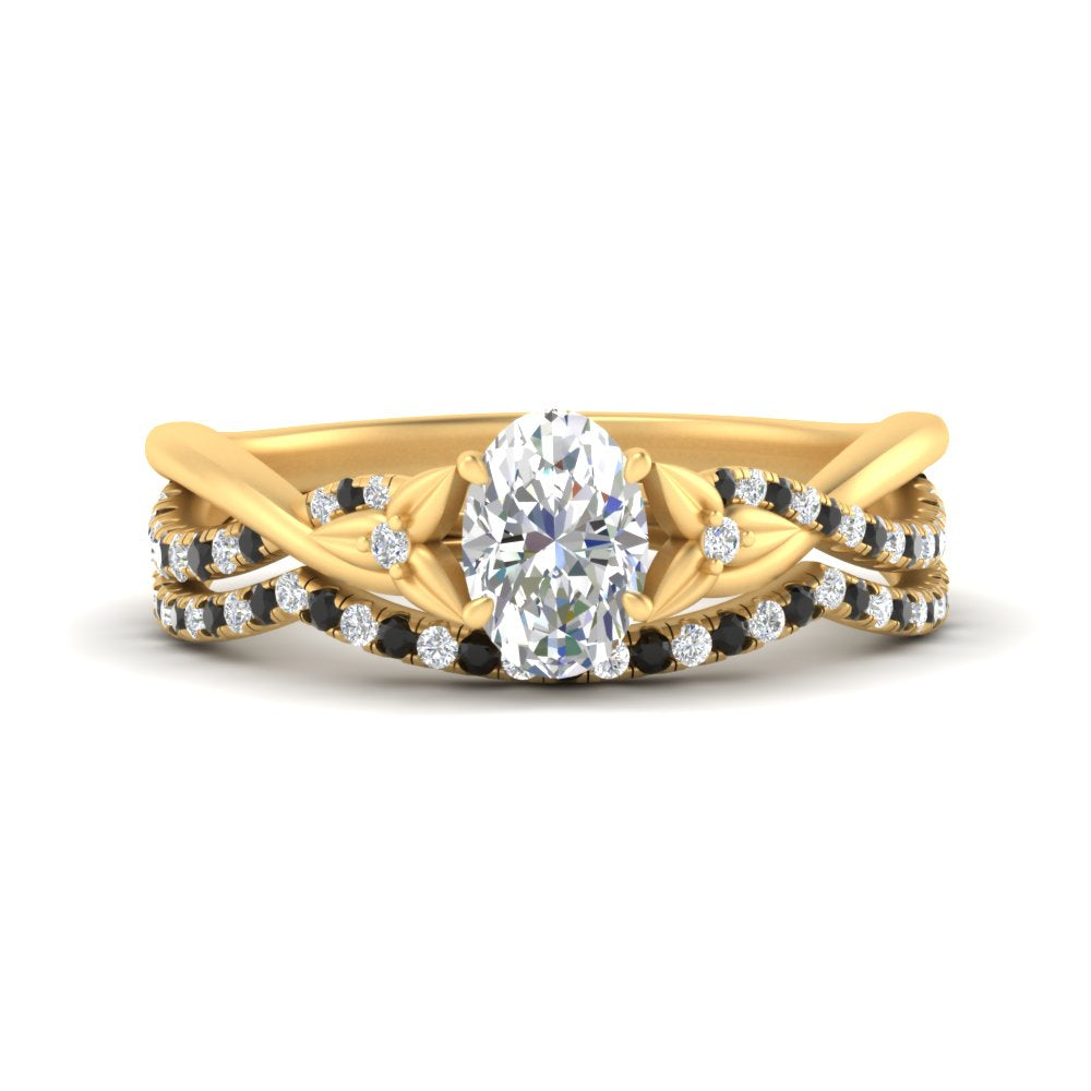 twisted-daisy-oval-black-diamond-bridal-ring-set-in-yellow-gold-FD9986B2OVGBLACK-NL-YG