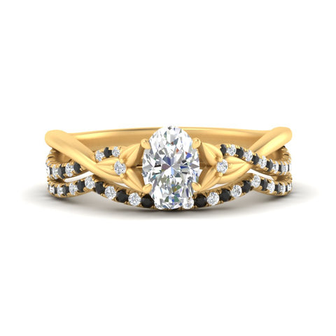 twisted-daisy-oval-black-diamond-bridal-ring-set-in-yellow-gold-FD9986B2OVGBLACK-NL-YG