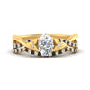 Load image into Gallery viewer, twisted-daisy-oval-black-diamond-bridal-ring-set-in-yellow-gold-FD9986B2OVGBLACK-NL-YG