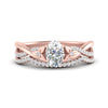 Load image into Gallery viewer, twisted-daisy-oval-diamond-bridal-ring-set-in-rose-gold-FD9986B2OV-NL-RG
