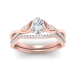 Load image into Gallery viewer, twisted-daisy-oval-diamond-bridal-ring-set-in-rose-gold-FD9986B2OV-NL-RG
