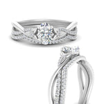 Load image into Gallery viewer, twisted-daisy-oval-diamond-bridal-ring-set-in-white-gold-FD9986B2OV-NL-WG

