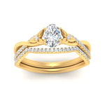 Load image into Gallery viewer, twisted-daisy-oval-diamond-bridal-ring-set-in-yellow-gold-FD9986B2OV-NL-YG
