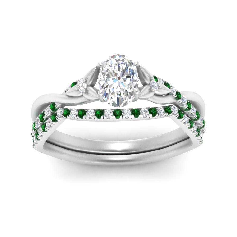 twisted-daisy-oval-emerald-bridal-ring-set-in-white-gold-FD9986B2OVGEMGR-NL-WG