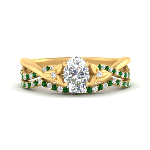 twisted-daisy-oval-emerald-bridal-ring-set-in-yellow-gold-FD9986B2OVGEMGR-NL-YG