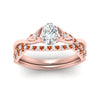 Load image into Gallery viewer, twisted-daisy-oval-orange-sapphire-bridal-ring-set-in-rose-gold-FD9986B2OVGSAOR-NL-RG