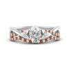 Load image into Gallery viewer, twisted-daisy-oval-orange-sapphire-bridal-ring-set-in-white-gold-FD9986B2OVGSAOR-NL-WG