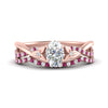 Load image into Gallery viewer, twisted-daisy-oval-pink-sapphire-bridal-ring-set-in-rose-gold-FD9986B2OVGSADRPI-NL-RG