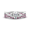 Load image into Gallery viewer, twisted-daisy-oval-pink-sapphire-bridal-ring-set-in-white-gold-FD9986B2OVGSADRPI-NL-WG
