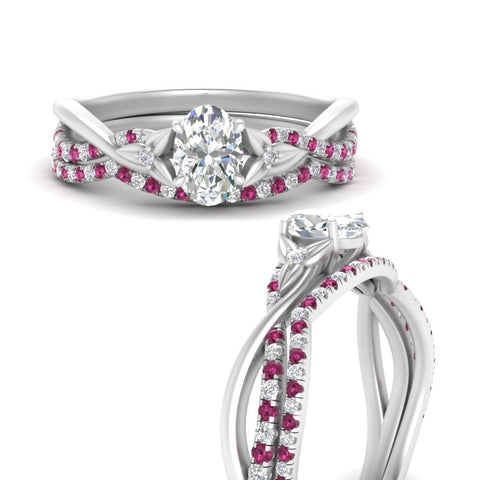 twisted-daisy-oval-pink-sapphire-bridal-ring-set-in-white-gold-FD9986B2OVGSADRPI-NL-WG