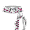 Load image into Gallery viewer, twisted-daisy-oval-pink-sapphire-bridal-ring-set-in-white-gold-FD9986B2OVGSADRPI-NL-WG