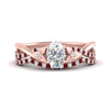 Load image into Gallery viewer, twisted-daisy-oval-ruby-bridal-ring-set-in-rose-gold-FD9986B2OVGRUDR-NL-RG