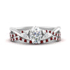 Load image into Gallery viewer, twisted-daisy-oval-ruby-bridal-ring-set-in-white-gold-FD9986B2OVGRUDR-NL-WG