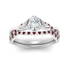 Load image into Gallery viewer, twisted-daisy-oval-ruby-bridal-ring-set-in-white-gold-FD9986B2OVGRUDR-NL-WG