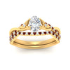 Load image into Gallery viewer, twisted-daisy-oval-ruby-bridal-ring-set-in-yellow-gold-FD9986B2OVGRUDR-NL-YG