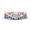 Load image into Gallery viewer, twisted-daisy-oval-sapphire-bridal-ring-set-in-rose-gold-FD9986B2OVGSABL-NL-RG