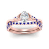 Load image into Gallery viewer, twisted-daisy-oval-sapphire-bridal-ring-set-in-rose-gold-FD9986B2OVGSABL-NL-RG