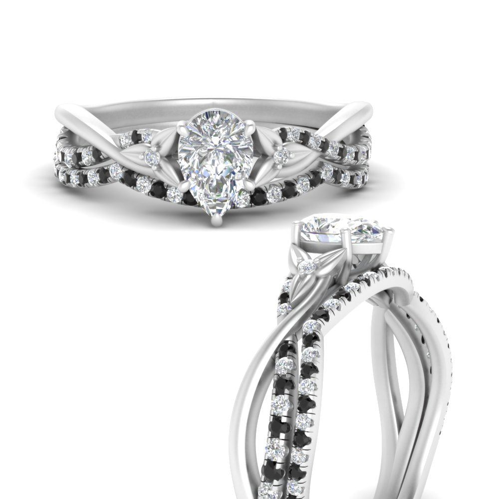 twisted-daisy-pear-black-diamond-bridal-ring-set-in-white-gold-FD9986B2PEGBLACK-NL-WG
