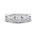 Load image into Gallery viewer, twisted-daisy-pear-diamond-bridal-ring-set-in-white-gold-FD9986B2PE-NL-WG
