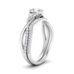Load image into Gallery viewer, twisted-daisy-pear-diamond-bridal-ring-set-in-white-gold-FD9986B2PE-NL-WG
