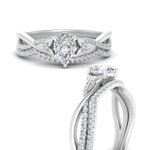 Load image into Gallery viewer, twisted-daisy-pear-diamond-bridal-ring-set-in-white-gold-FD9986B2PE-NL-WG
