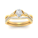 Load image into Gallery viewer, twisted-daisy-pear-diamond-bridal-ring-set-in-yellow-gold-FD9986B2PE-NL-YG
