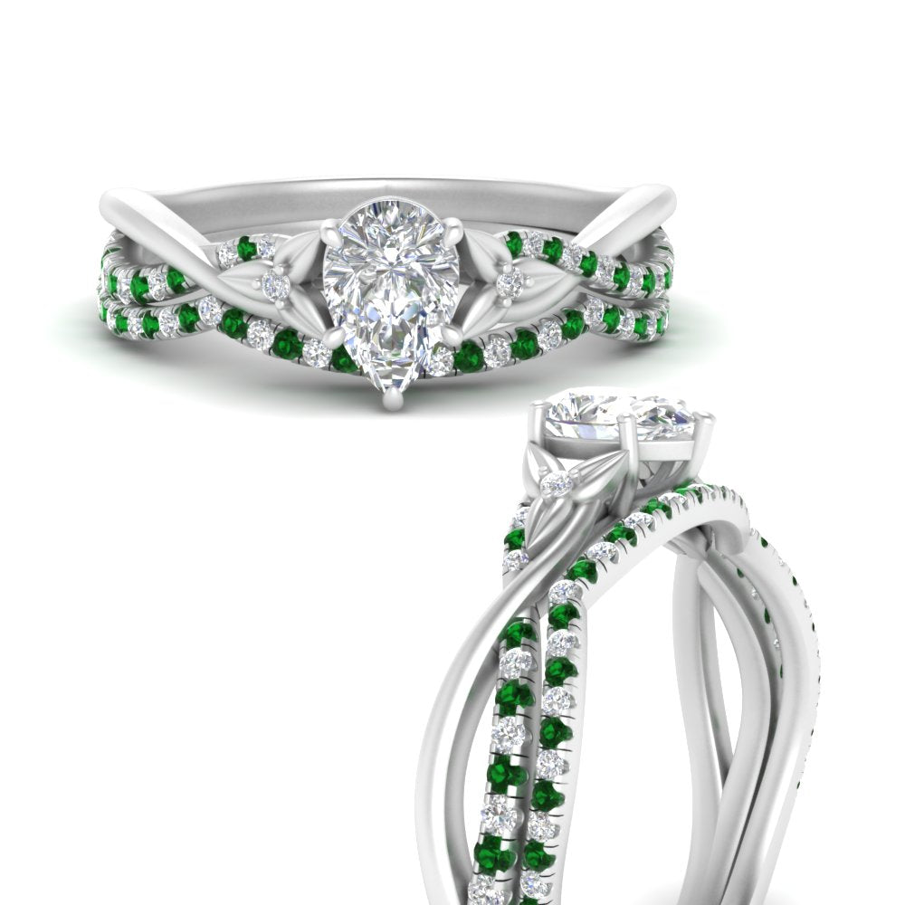 twisted-daisy-pear-emerald-bridal-ring-set-in-white-gold-FD9986B2PEGEMGR-NL-WG